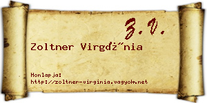 Zoltner Virgínia névjegykártya